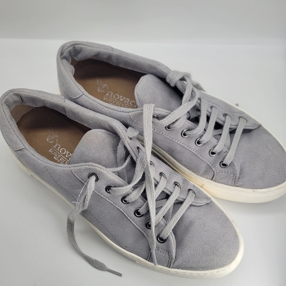 Novacas Made in Portugal Platform Women's Sneakers size 38 Grey Suede Shoelace - Picture 2 of 8